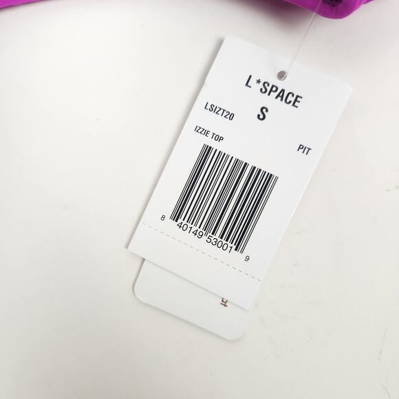 L*Space Izzie Bikini Top in Purple/Pink Size Small Smocked NWT - Picture 4 of 5